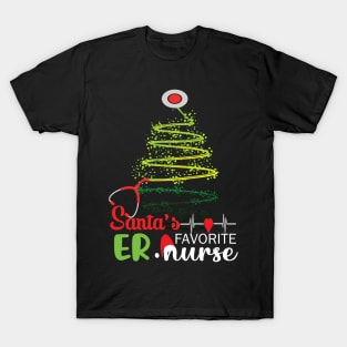 Santa's Favorite Er Nurse.. Er Nurse christmas gift T-Shirt